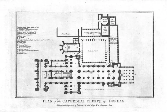 Framed Print : Plan of the Cathedral Church of Durham. late 18th century Framed Print : Plan of the Cathedral Church of Durham. late 18th century