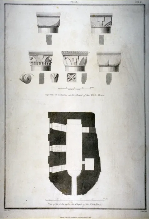 Framed Print : Plan of the cells under the chapel of the White Tower, Tower of London, 1815. Artist Framed Print : Plan of the cells under the chapel of the White Tower, Tower of London, 1815. Artist