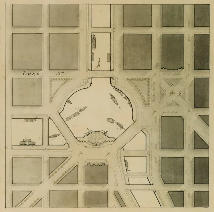 Framed Print : The Plan of Chicago Plate 106, Chicago, Illinois, Presentation Drawing, 1909 Framed Print : The Plan of Chicago Plate 106, Chicago, Illinois, Presentation Drawing, 1909