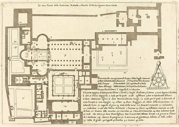 Plan of the Church of the Holy Nativity, 1619. Creator: Jacques Callot