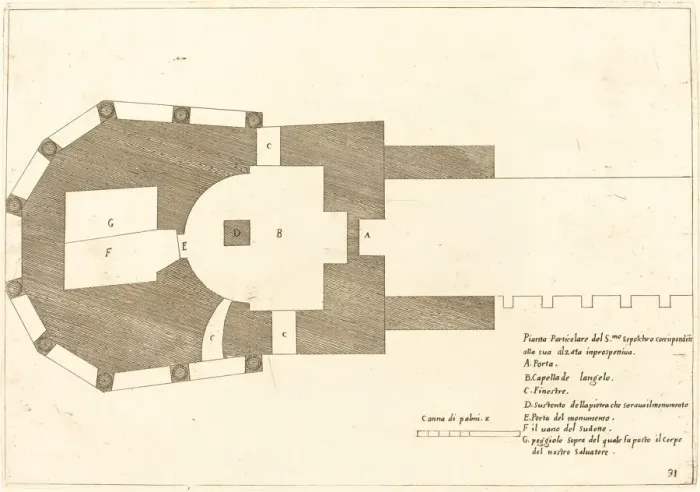 Framed Print : Plan of the Church of the Holy Sepulchre, 1619. Creator: Jacques Callot Framed Print : Plan of the Church of the Holy Sepulchre, 1619. Creator: Jacques Callot