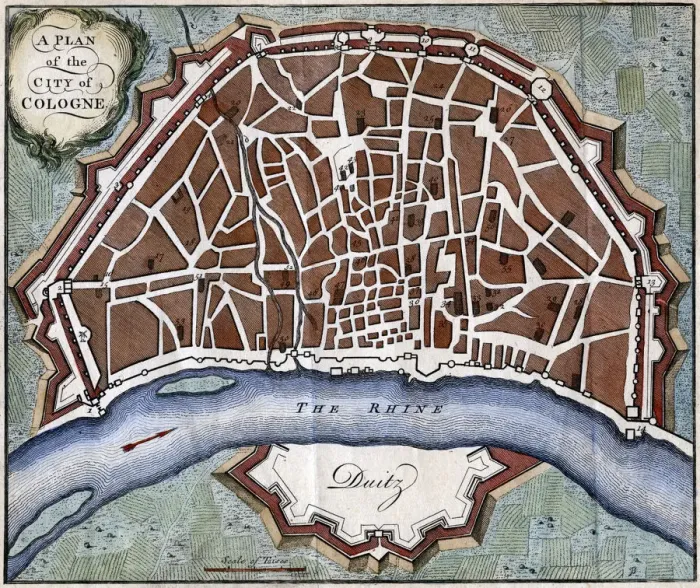 Framed Print : A plan of the city of Cologne Framed Print : A plan of the city of Cologne