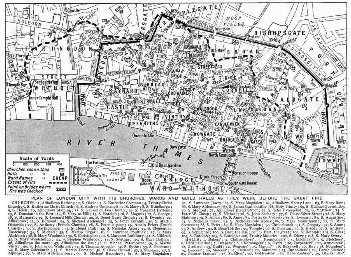 Framed Print : Plan of the City of London showing churches, wards and guild halls, 1926-1927 Framed Print : Plan of the City of London showing churches, wards and guild halls, 1926-1927