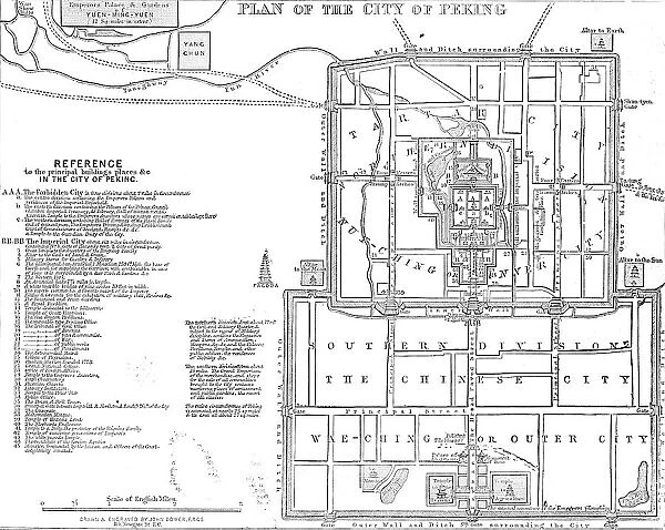 Plan of the city of Peking, 1860. Creator: John Dower