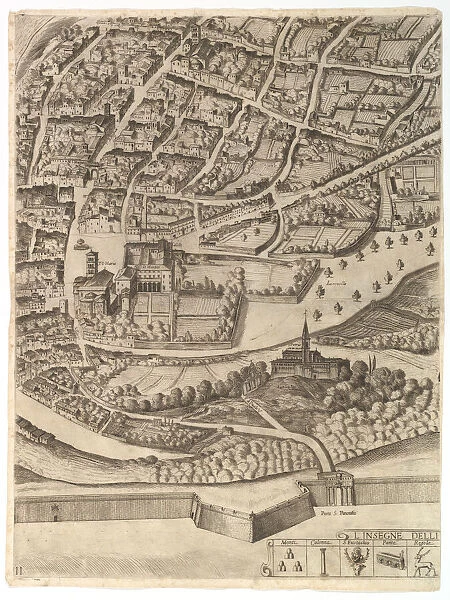 Plan of the City of Rome. Part 11 with the San Pancrazio (left bank), 1645