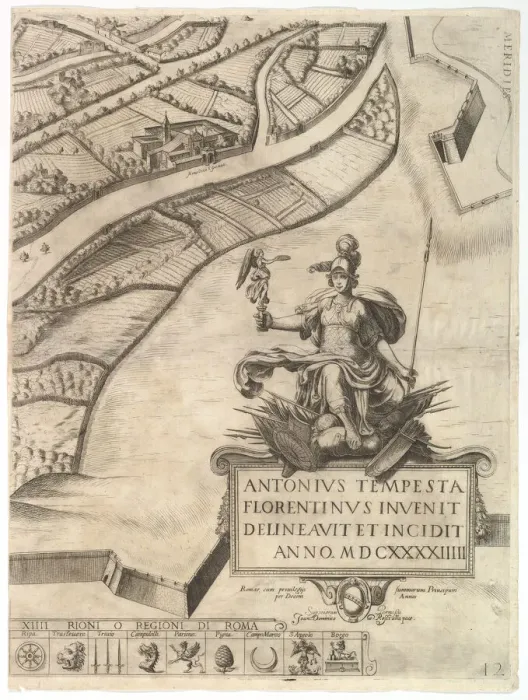 Framed Print : Plan of the City of Rome. Part 12 with the Southwestern Border of the City Framed Print : Plan of the City of Rome. Part 12 with the Southwestern Border of the City