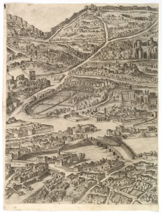 Framed Print : Plan of the City of Rome. Part 5 with the Baths of Caracalla Framed Print : Plan of the City of Rome. Part 5 with the Baths of Caracalla