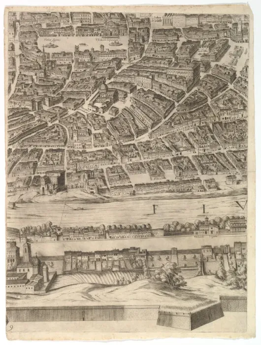 Framed Print : Plan of the City of Rome: sheet 9 with the Piazza Navona