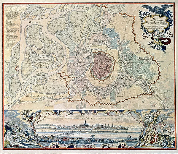 Plan of the city of Vienna following an engraving of 1720
