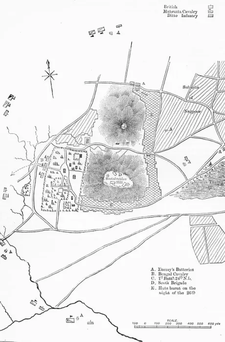 Framed Print : Plan of the Defence of Seetabuldee Hill, c1891. Creator: James Grant
