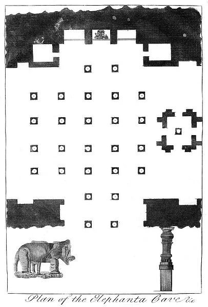 Plan of the Elephanta Caves, India, 1799