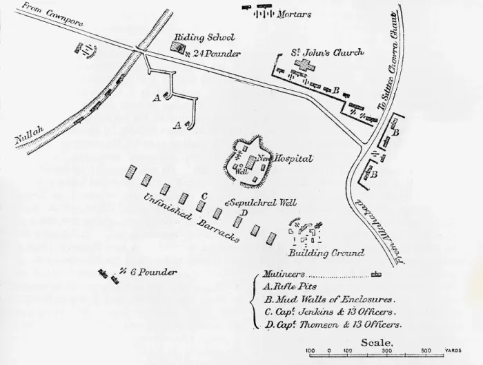 Framed Print : Plan of the Entrenchment at Cawnpore, June, 1857, c1891. Creator: James Grant Framed Print : Plan of the Entrenchment at Cawnpore, June, 1857, c1891. Creator: James Grant