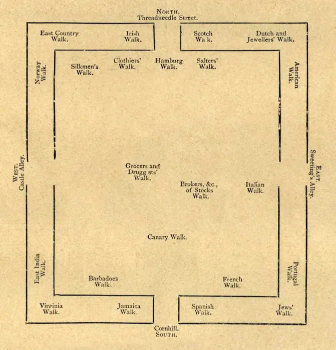 Framed Print : Plan of the Exchange in 1837, (1897). Creator: Unknown Framed Print : Plan of the Exchange in 1837, (1897). Creator: Unknown