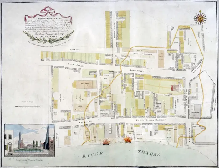 Framed Print : Plan of the fire that took place at Ratcliff in Stepney, London, in 1794. Artist Framed Print : Plan of the fire that took place at Ratcliff in Stepney, London, in 1794. Artist