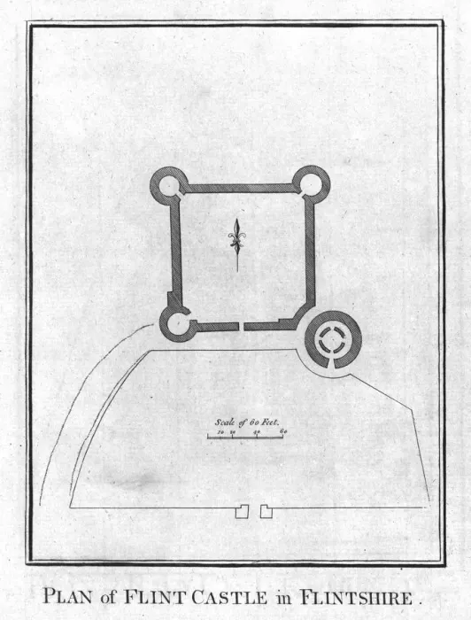 Framed Print : Plan of Flint Castle in Flintshire. c1800 Framed Print : Plan of Flint Castle in Flintshire. c1800