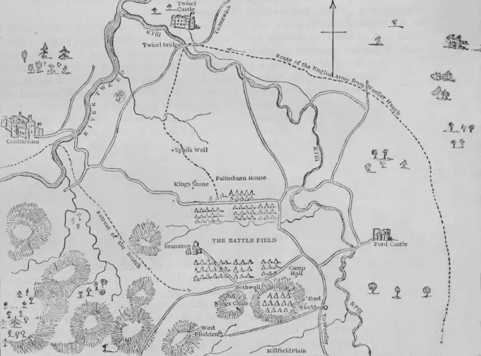 Framed Print : Plan of Flodden Field, 9 September 1513, (c1880) Framed Print : Plan of Flodden Field, 9 September 1513, (c1880)