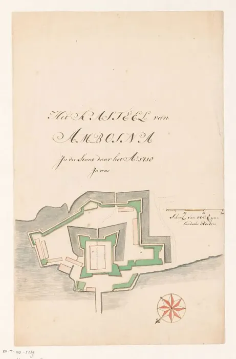 Framed Print : Plan of Fort Victoria, Ambon, 1718. Creator: Anon Framed Print : Plan of Fort Victoria, Ambon, 1718. Creator: Anon