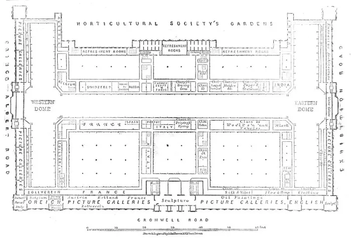 Framed Print : Plan of the galleries of the International Exhibition Building, 1862. Creator: John Dower Framed Print : Plan of the galleries of the International Exhibition Building, 1862. Creator: John Dower