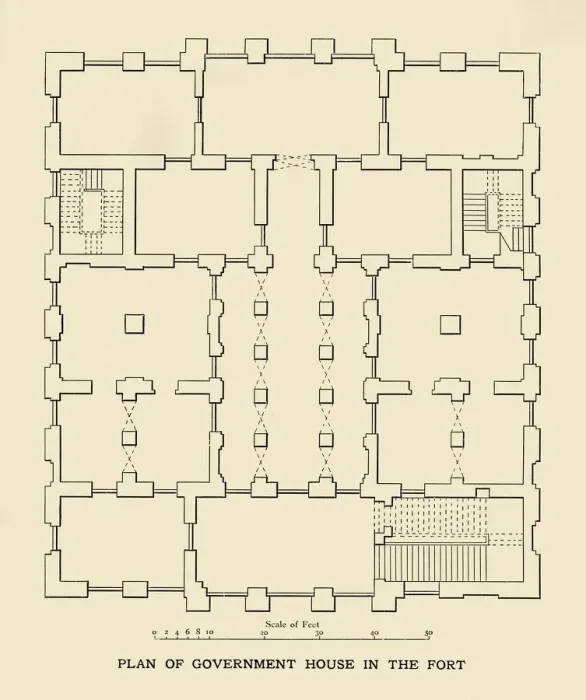 Framed Print : Plan of Government House in the Fort, 1925. Creator: Unknown Framed Print : Plan of Government House in the Fort, 1925. Creator: Unknown