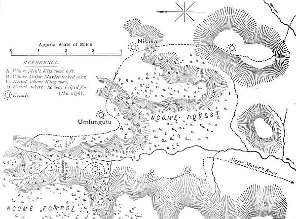 Plan of the ground where Cetewayo was captured, c1880