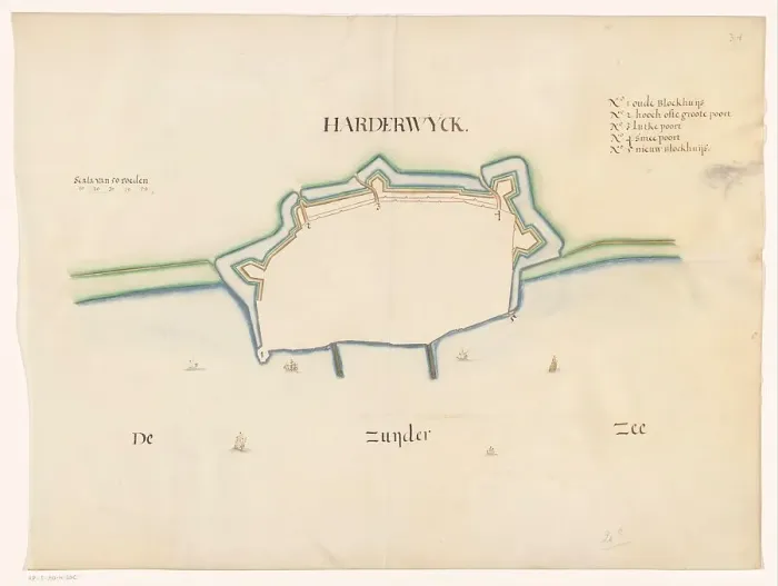 Framed Print : Plan of Harderwijk Fortress, c.1650-c.1799. Creator: Anon