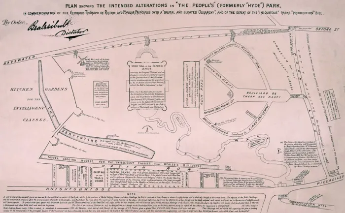 Framed Print : Plan of Hyde Park, 1867 Framed Print : Plan of Hyde Park, 1867