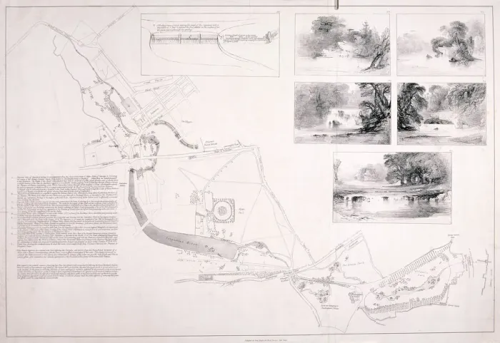 Framed Print : A plan of Hyde Park, Green Park and St Jamess Park, c1827 Framed Print : A plan of Hyde Park, Green Park and St Jamess Park, c1827