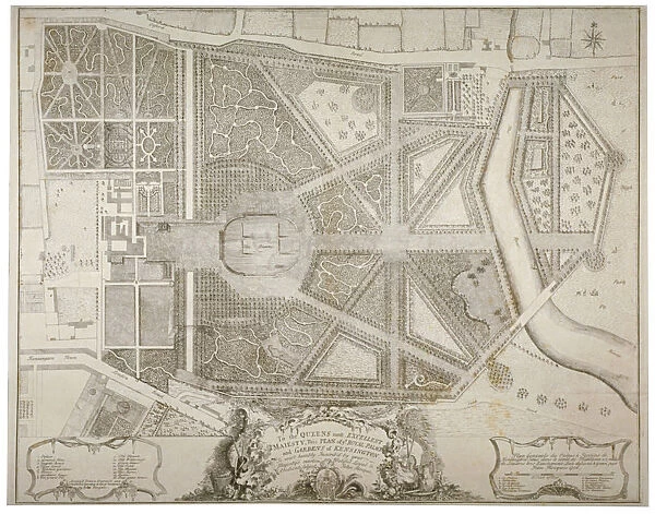 Plan of Kensington Palace and gardens, London, 1736