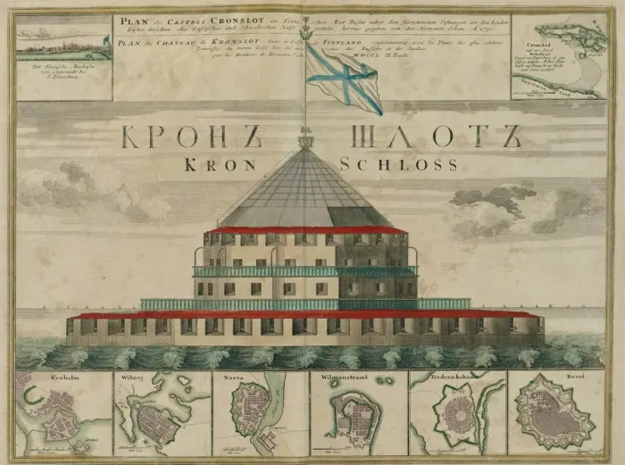 Framed Print : Plan of the Kronstadt Fortress, 1750. Artist: Homann, Johann Baptist (1663-1724) Framed Print : Plan of the Kronstadt Fortress, 1750. Artist: Homann, Johann Baptist (1663-1724)