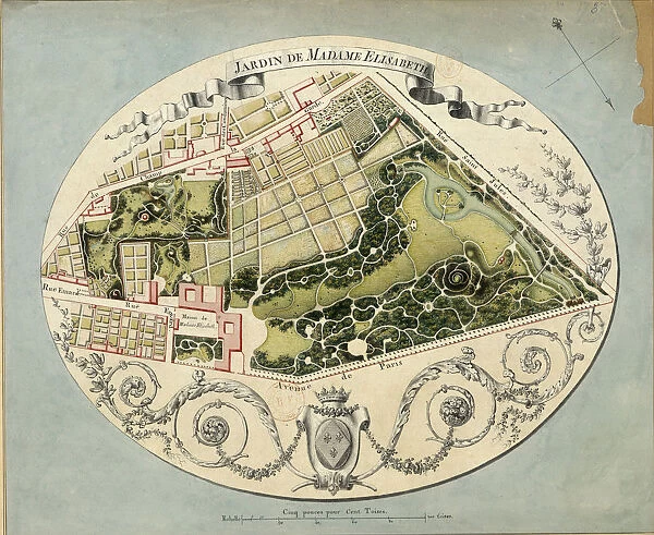 Plan of the Montreuil Estate of Madame Elisabeth, 1788. Artist: Huve, Jean-Jacques (1742-1808)