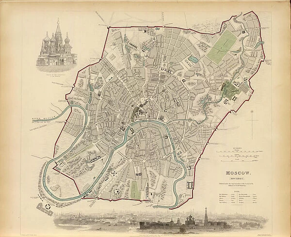 Plan of Moscow, 1836. Creator: Davies, Benjamin Rees (1789-1872)