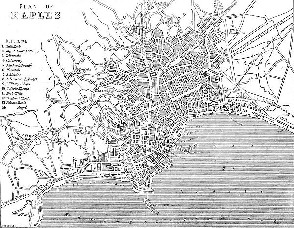 Plan of Naples, 1860. Creator: John Dower