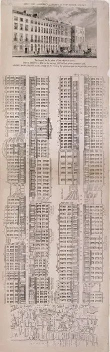 Framed Print : Plan of New Bridge Street, London, c1838 Framed Print : Plan of New Bridge Street, London, c1838