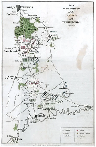Plan of the Operation of the Campaign in the Netherlands, June 1815, (1816)