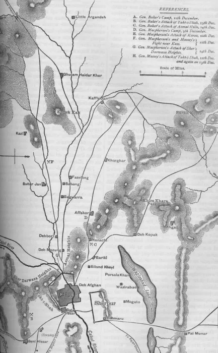 Framed Print : Plan of the Operations Round Cabul, Dec. 9-15, 1879, c1880 Framed Print : Plan of the Operations Round Cabul, Dec. 9-15, 1879, c1880