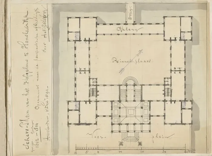 Framed Print : Plan of the Palace Honselaarsdijk, 1890. Creator: A.N. Godefroy Framed Print : Plan of the Palace Honselaarsdijk, 1890. Creator: A.N. Godefroy