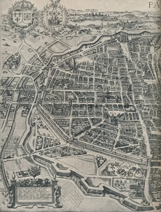 Framed Print : Plan of Paris, c1630 (1915) Framed Print : Plan of Paris, c1630 (1915)