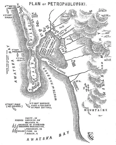 Plan of Petropaulovski, 1854. Creator: Unknown