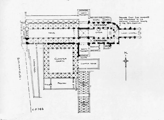 Framed Print : Plan of the Priory Church of St Bartholomew-the-Great, London, 1906 Framed Print : Plan of the Priory Church of St Bartholomew-the-Great, London, 1906