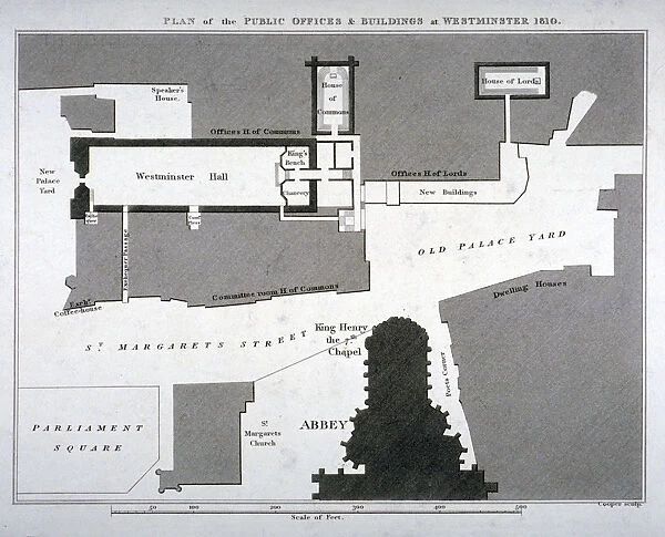 Plan of the public offices and buildings at Westminster, London, 1810