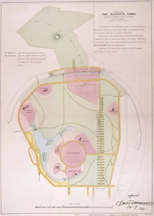 Framed Print : Plan of Regents Park, 1841 Framed Print : Plan of Regents Park, 1841