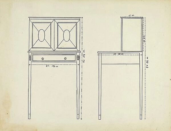 Plan for Rendering, c. 1953. Creator: Unknown