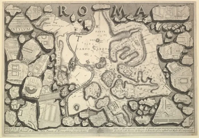 Framed Print : Plan of Rome... from Le AntichitaRomane (Roman Antiquities), ca. 1756 Framed Print : Plan of Rome... from Le AntichitaRomane (Roman Antiquities), ca. 1756