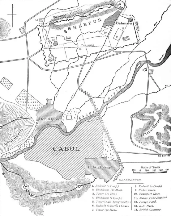 Framed Print : Plan of the Sherpur Cantonments, c1880 Framed Print : Plan of the Sherpur Cantonments, c1880