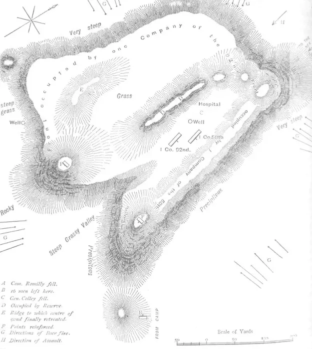 Framed Print : Plan of the Summit of Majuba Hill, (February 27, 1881), c1880s Framed Print : Plan of the Summit of Majuba Hill, (February 27, 1881), c1880s