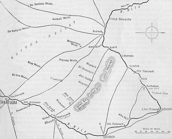 Plan of the Theatre of War in the Second Soudan Campaign, c1881-85