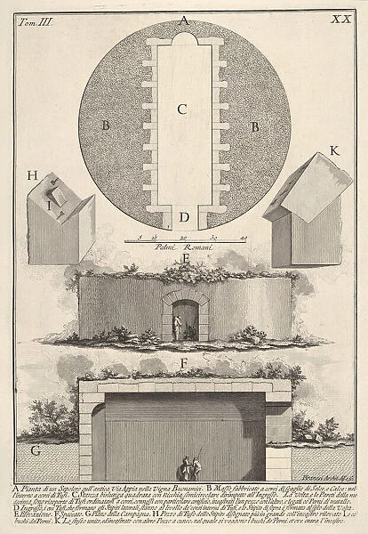 Plan of a tomb on the Appian Way in Vigna Buonamici (Pianta di un sepolcro sull antica