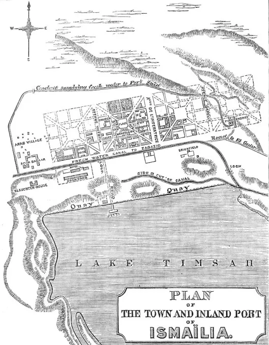 Framed Print : Plan of the town and inland port of Ismaïlia, 1869. Creator: Unknown Framed Print : Plan of the town and inland port of Ismaïlia, 1869. Creator: Unknown