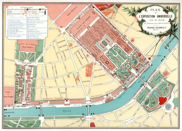 Framed Print : Plan of the Universal Exposition, Paris, 1889 Framed Print : Plan of the Universal Exposition, Paris, 1889
