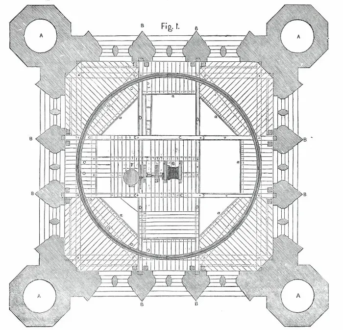 Framed Print : Plan of the Victoria Tower, 1850. Creator: Unknown